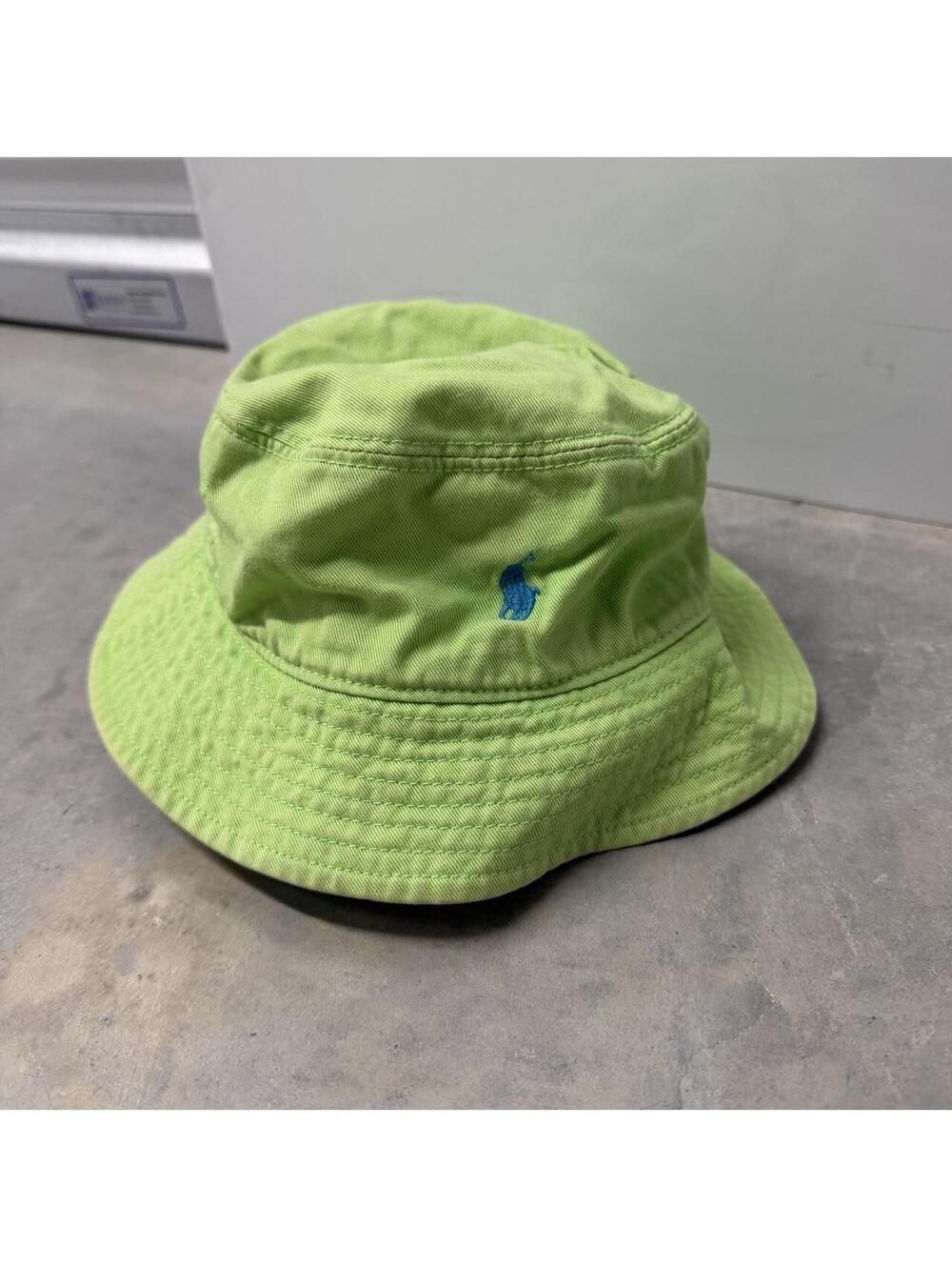 Polo Ralph Lauren Toddler 2T-4T Bucket Hat Lime Green Blue Pony Logo Cotton